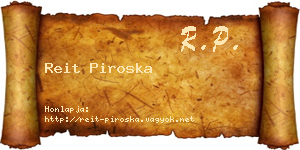 Reit Piroska névjegykártya